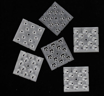 एलईडी स्ट्रीट लाइट के लिए 12in1 हाई पावर 50x50 मिमी मल्टी लेंस एरे ऑप्टिकल एलईडी लेंस